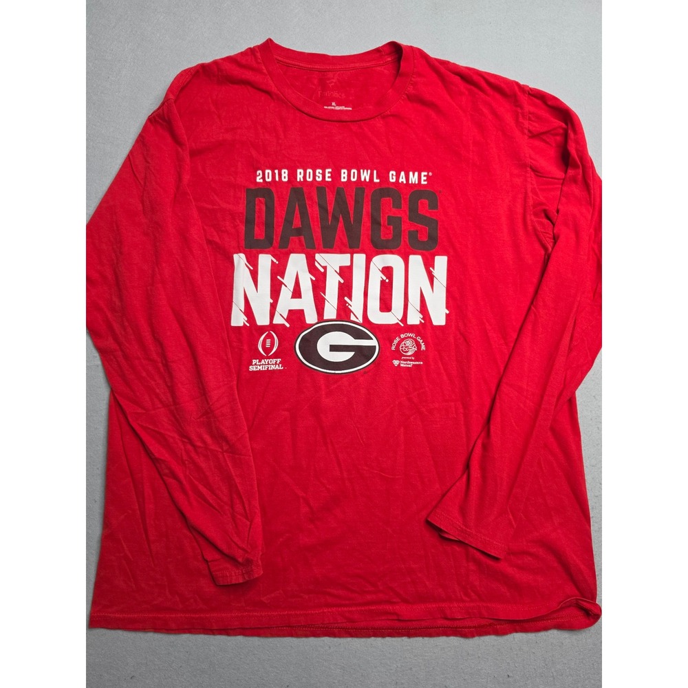 Fanatics Georgia Bulldogs Football Shirt Men's XL Red Graphic Cotton Performance